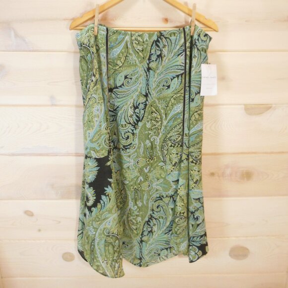 NWT Emma James Women's size 16W Green Paisley Floral Lined Midi Vintage - Picture 1 of 11